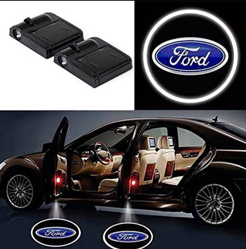 JUST MOD Ford Brand Logo Car Door Projector light with sensor (Wireless Battery ) Car Fancy Lights(Blue)