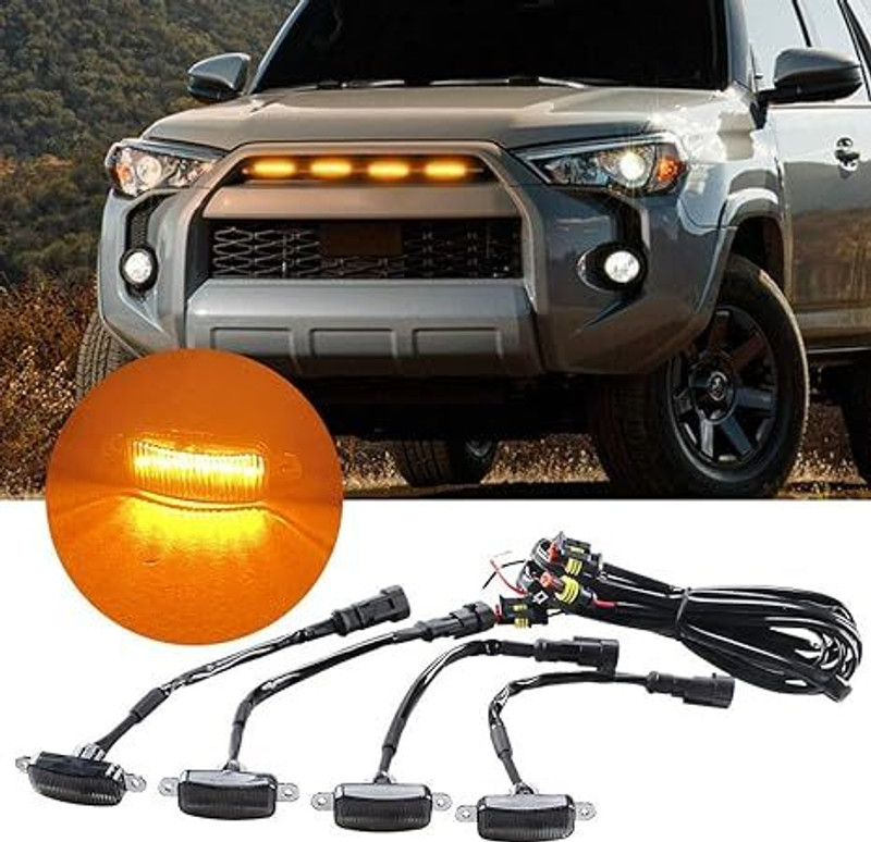 ASRYD Car Grill Light high-quality ABS and imported chips Car Fancy Lights(Orange)