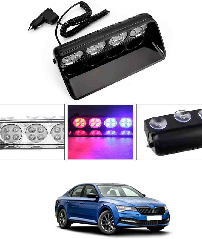 MATIES 12V (16)LED Red/Blue Fancy Car Flasher Strobe Light -253 Car Fancy Lights(Blue, Purple)
