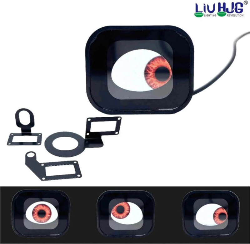 LIU HJG Moving Animated Eye LED Light | Stylish Devil Eye Fancy Lamp for Cars & Bikes Car Fancy Lights(Red, White)