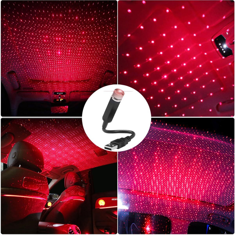 kotaliya Star Light car lights LED decorative car roof full star projection laser 2pcs Car Fancy Lights(Red)