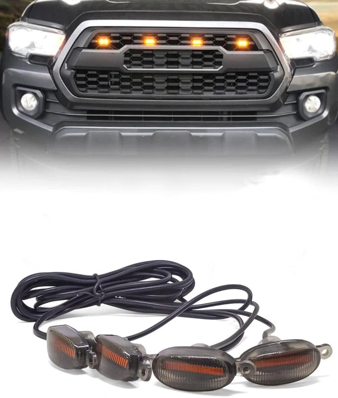 CCE Universal LED front grille light made of high-quality ABS Car Fancy Lights Car Fancy Lights(Yellow)