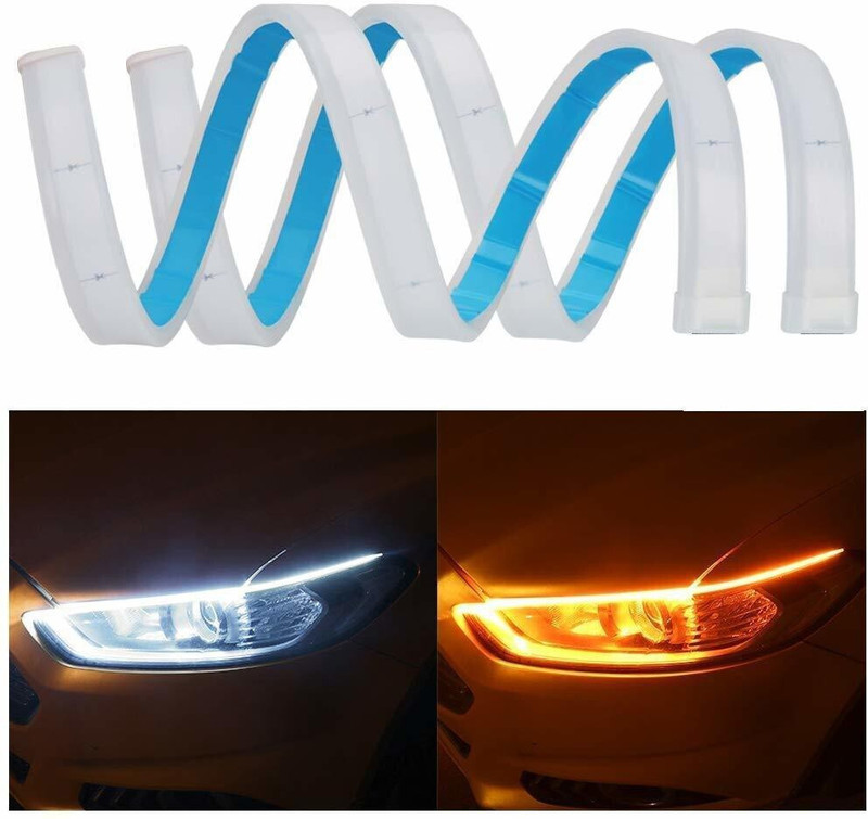 Air Wink White LED Light Soft neon headlight design Article Lamp Daytime Car Fancy Lights with yellow indicator for cars Car Fancy Lights (White, Yellow) Car Fancy Lights(White, Yellow)