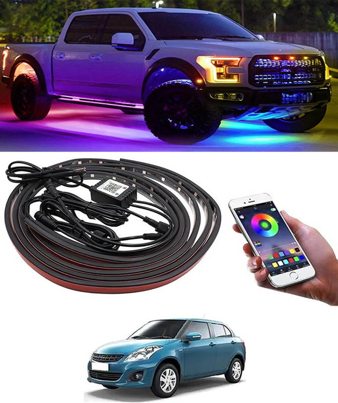 RKPSP Car LED Strip Chassis Under Body Glow Flexible Light Remote /APP Control-255 Car Fancy Lights(Multicolor)