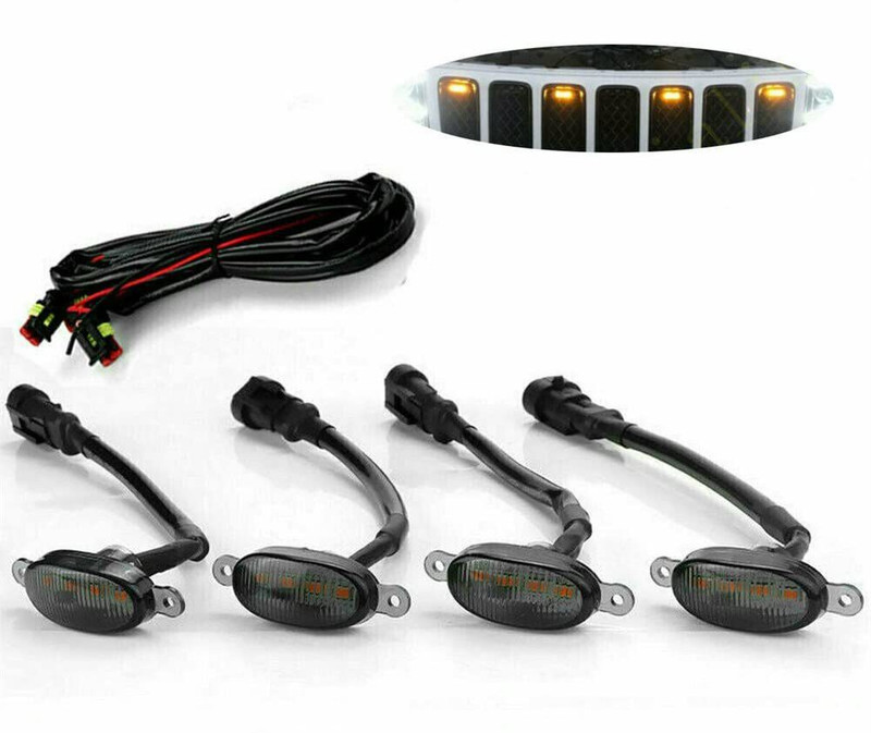 TINGKAT Car grill hummer light for universal of car Car Fancy Lights(Orange)