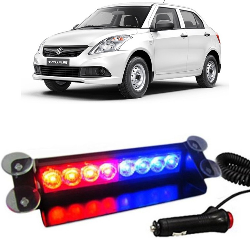 Enfield Works Car Flashing Lights 8 LED Police Good Quality Car Fancy Light(Red,Blue) E-1908 Car Fancy Lights(Red, Blue)