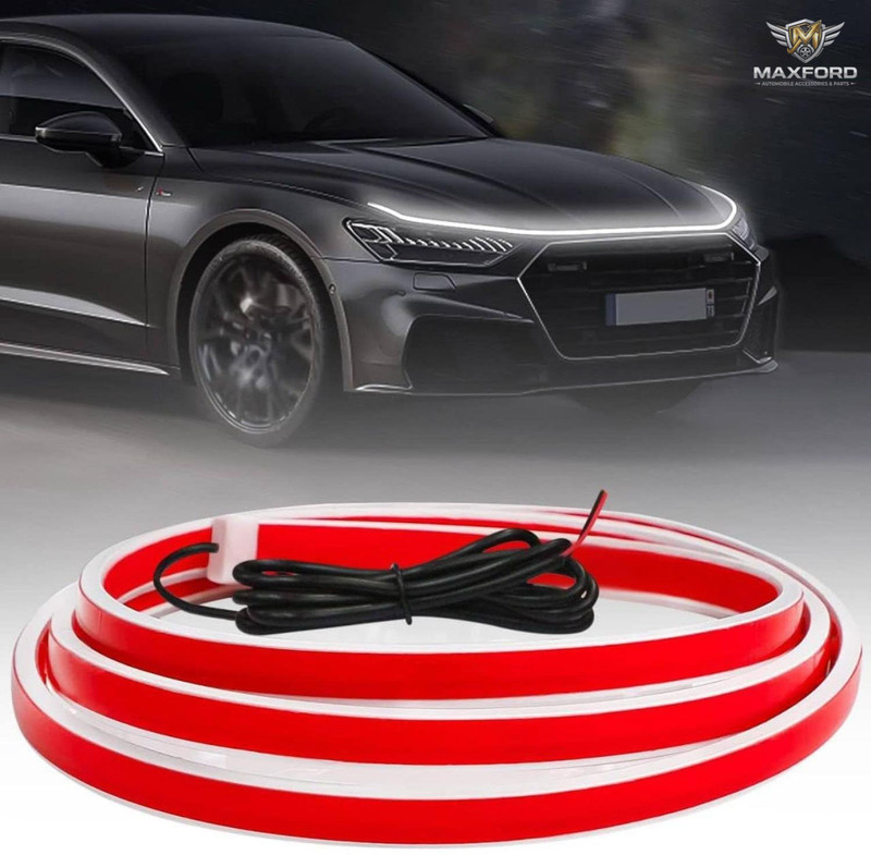 MAXFORD Car Hood LED Strip Light (White) | Daytime Running Light | Waterproof Flexible Car Fancy Lights(White)