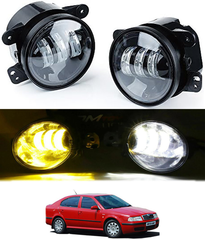 MATIES Waterproof LED Coco Fog Lamp Set Of Two For Car-OctaviaSkoda2018 Car Fancy Lights(Yellow, White)