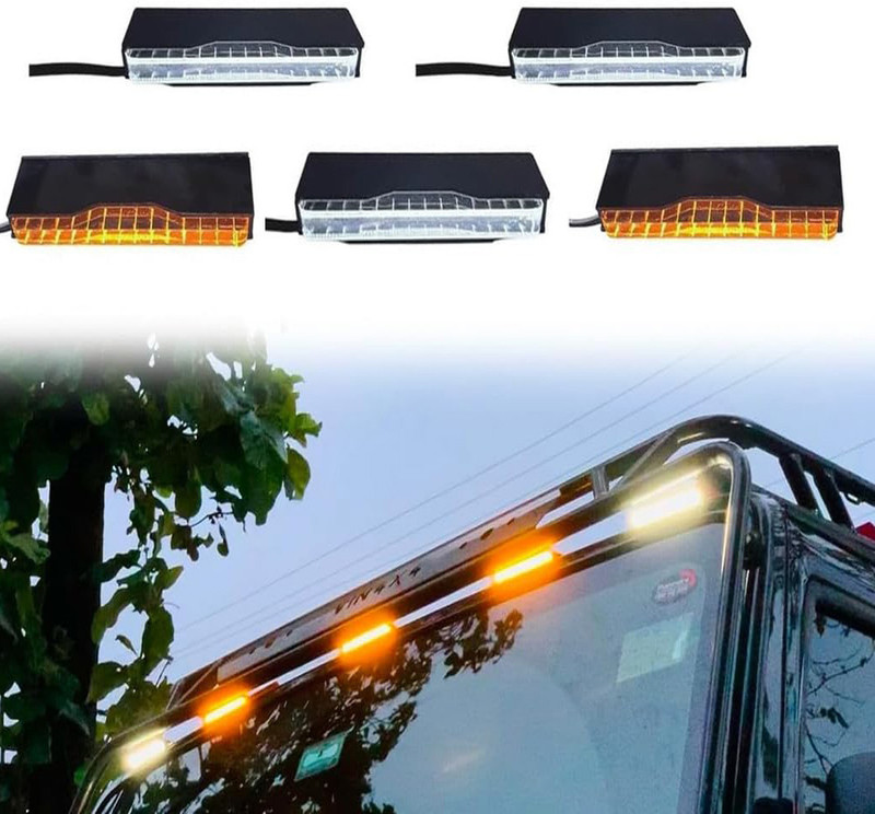RAWAT UFO ROOF MARKER LIGHTS FOR CARS,TRUCKS,SUV 4 * 4 THAR Car Fancy Lights(Yellow, White)