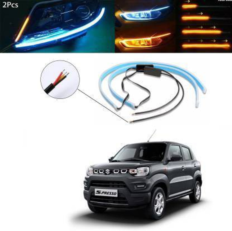 CAPITAL CAR EMPORIUM Universal Ultra-Fine 60cm DRL Daytime Running Light flexible Car Led Light Car Fancy Lights(Yellow, White)