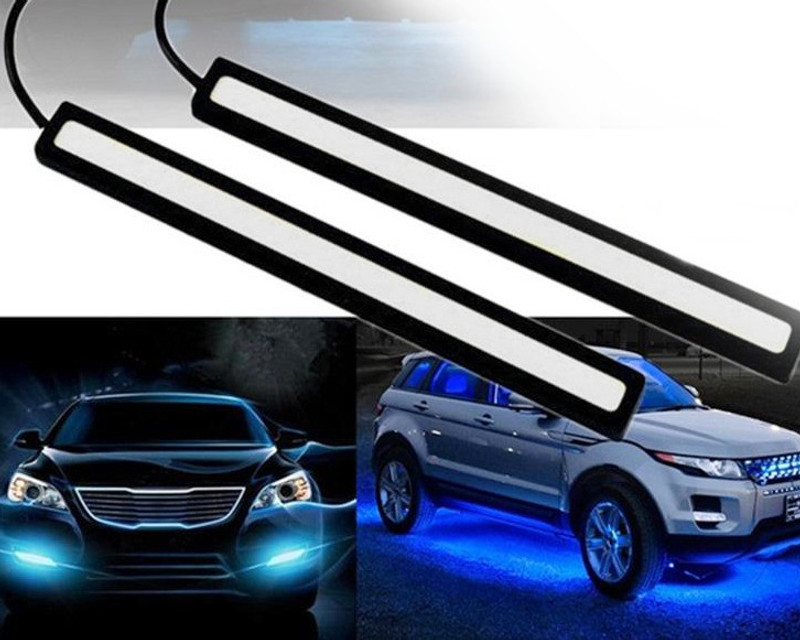 EliteAuto Ultra Bright Drl Daytime Running LED Strip Lights Waterproof COB LEDs Strip DRL Car Fancy Lights(Blue)
