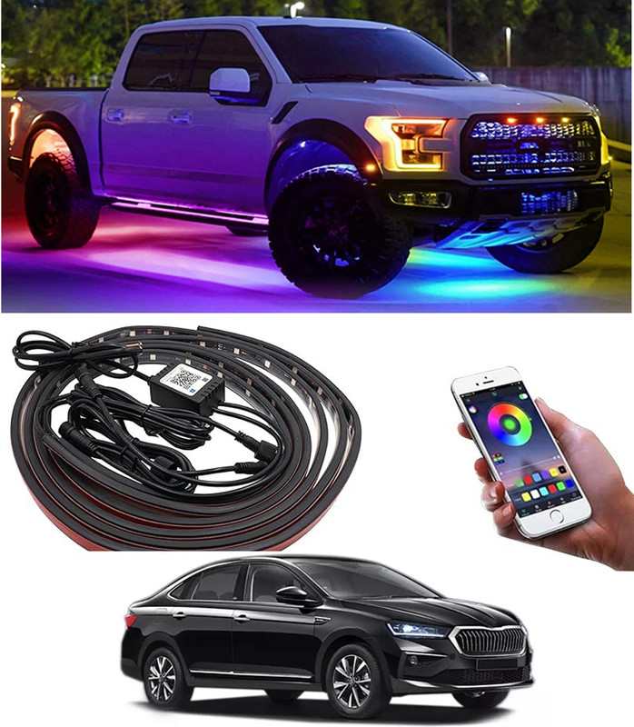 MSNP Car Chassis Underglow Kit With Sound Active,Wireless Remote & Phone Control 243 Car Fancy Lights(Multicolor)