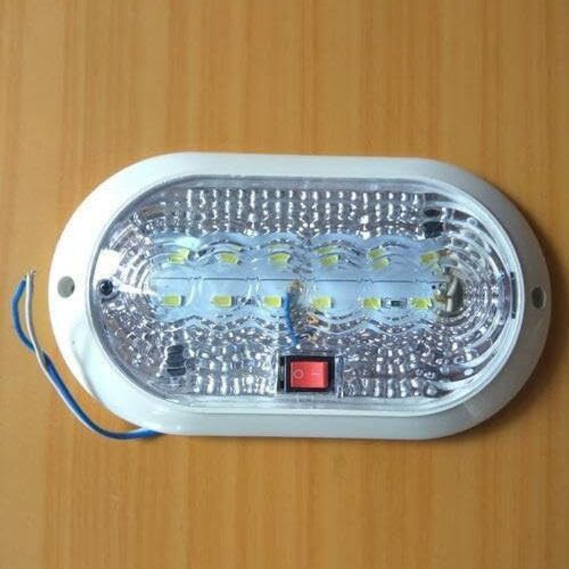 Cloudsale Wired LED Roof Lights with On/Off Switch, White Oval Dome Light Car Fancy Lights(White)
