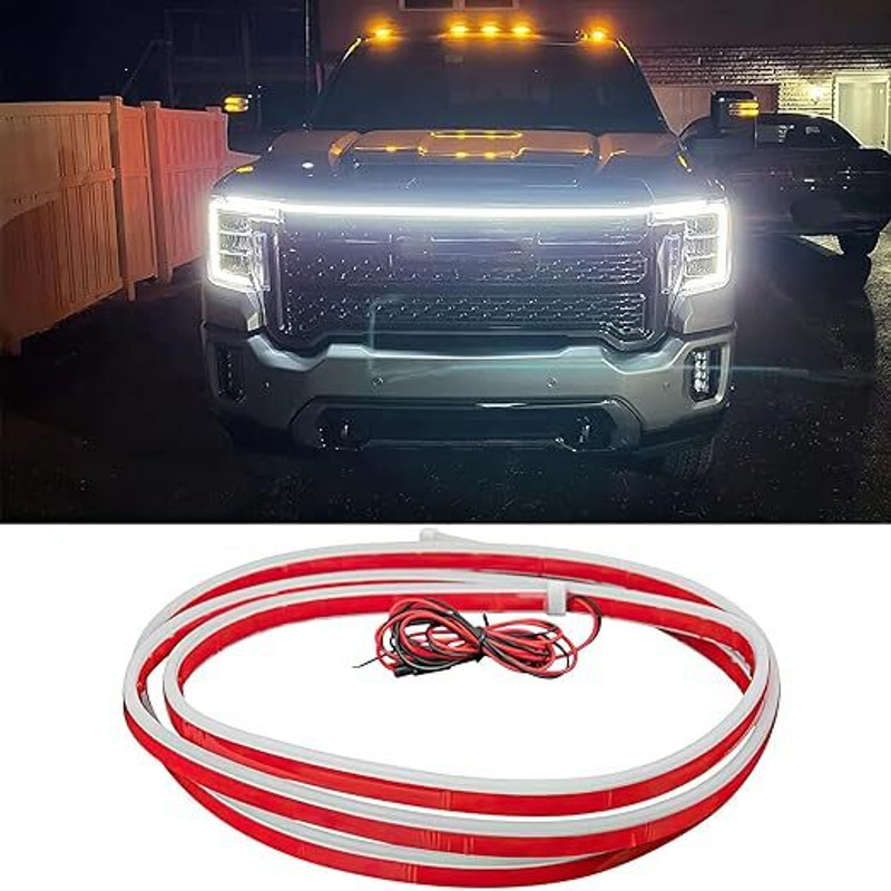 MSVTRADESS Car Hood Light | Car Hood Strip Light | Car Strip Hood Light (White) Car Fancy Lights(White)