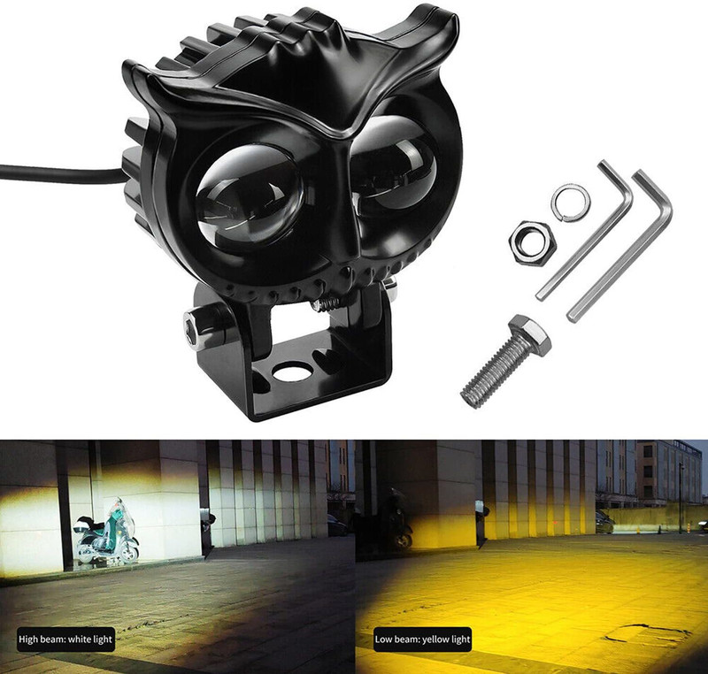 Auto Emporium Hub Drive Owl Led Fog Light Projector Bar Light with White/Yellow Led DRL Light Fog Lamp Car, Motorbike, Truck LED (12 V, 30 W)(Universal For Bike, Universal For Car, Pack of 1)