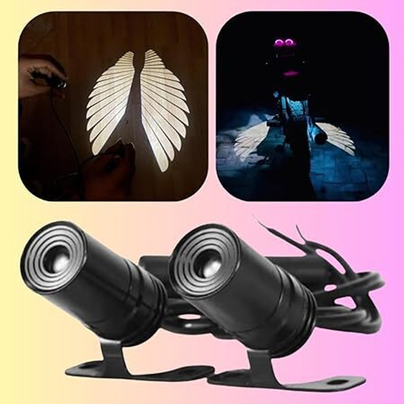 ZULUSTYL Angel Wings Style Light Waterproof, Universal fit for All Motorcycle and Car01 Car Fancy Lights(White)