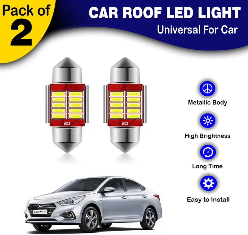 ASRYD Car Roof White Led Light Good Quality Universal For Car Pack of 2 Car Fancy Lights(Yellow)