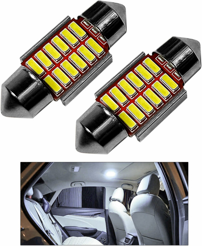 Flipkart SmartBuy Car Styling 12 SMD Car Led Interior Lamp (Set Of 2) Car Fancy Lights(White)