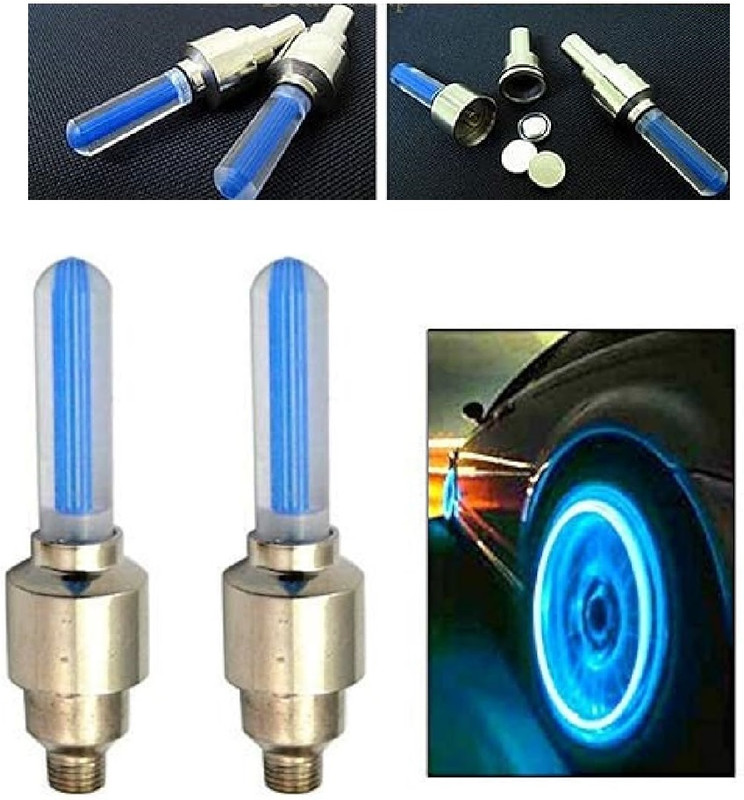 AutooNation Car Tyre Led Blue Light (Pack of 4 PCS) Suitable For ALL CARS. Car Flashlight Holder