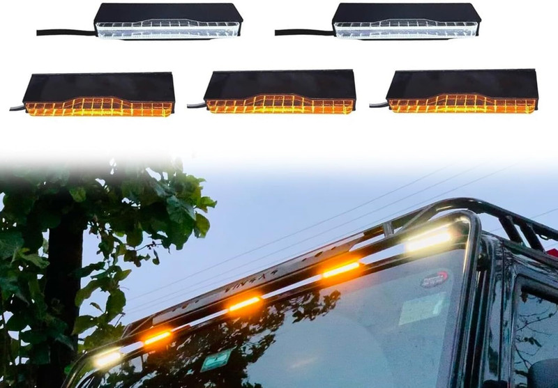 SARRA UFO Roof LED Marker Lights for Cars, Trucks, SUV, Universal Fit Car Flashlight Holder