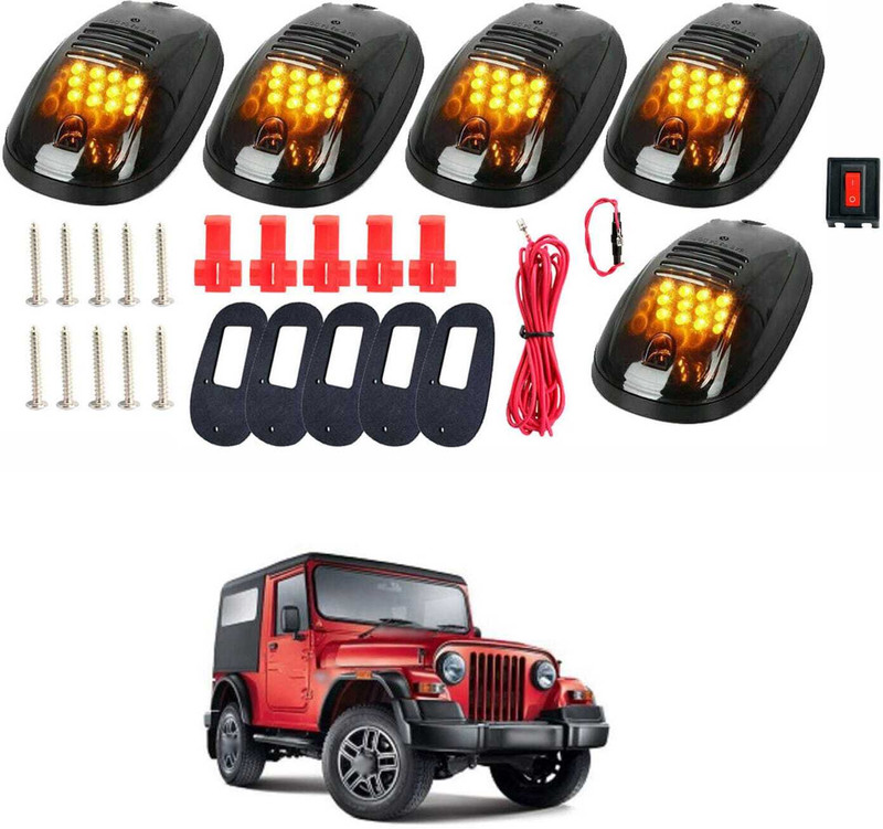 PRTEK 5 pcs Smoked Lens Amber/Yellow/Orange Top Marker Running Lights For Renegade Car Flashlight Holder