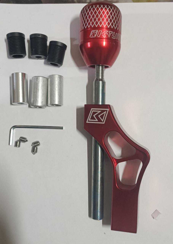 Auto MT Adjustable Extender + Gear Shift KNOB RED Height Lever Extension Gear Knob Car Flywheel