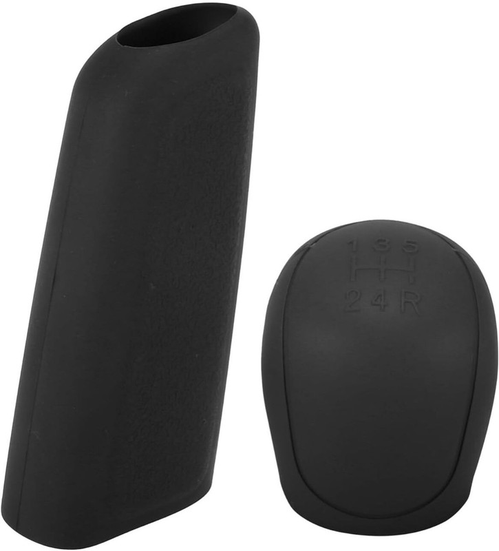 Auto MT Black Gear Shift Knob+ Handbrake Cover Combo of Silicone Case Cover Car Flywheel