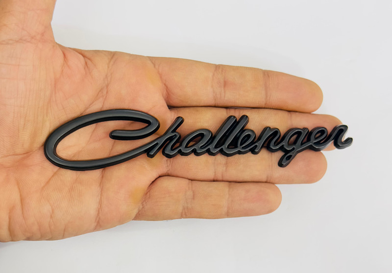 Auto MT Challenger Chrome Logo Metal Sticker (15cmx3cm) Car Emblem Auto Racing Car Flywheel