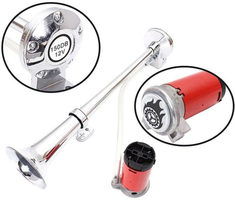 Auto MT 12V Single TRAIN Trumpet Air,Horn Single Trumpet And Compressor Powerful Loud. Car Flywheel