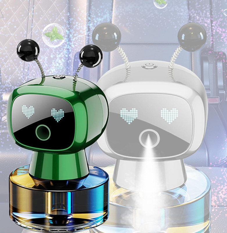 Auto MT ATTRACTIVE SOLAR ROBOT PERFUME DECOR YOUR CAR FOR ALL CARS UNIVERSAL GREEN Car Flywheel
