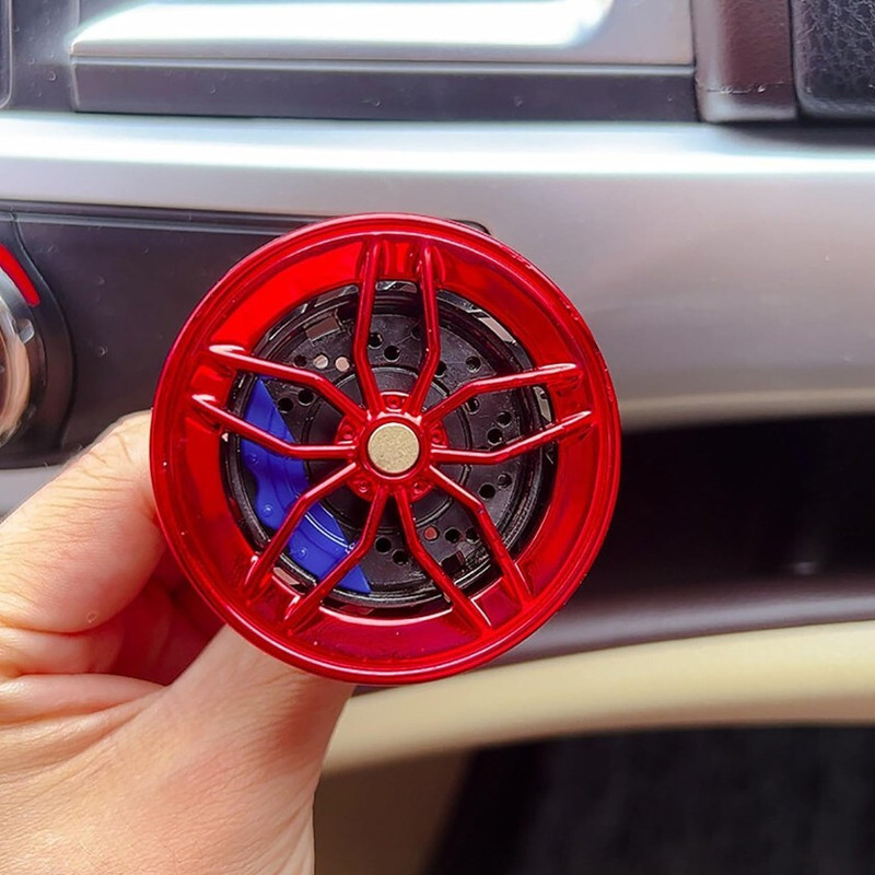 Auto MT RED Rotating Wheel Design Car AC Vent Clip Aromatherapy Air Freshener. Car Flywheel