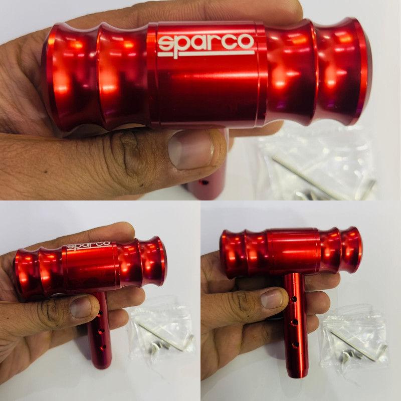 Auto MT Red Sparco T-Handle Gear Shift-Knob Aluminum, Alloy Universal Fit For Car. Car Flywheel