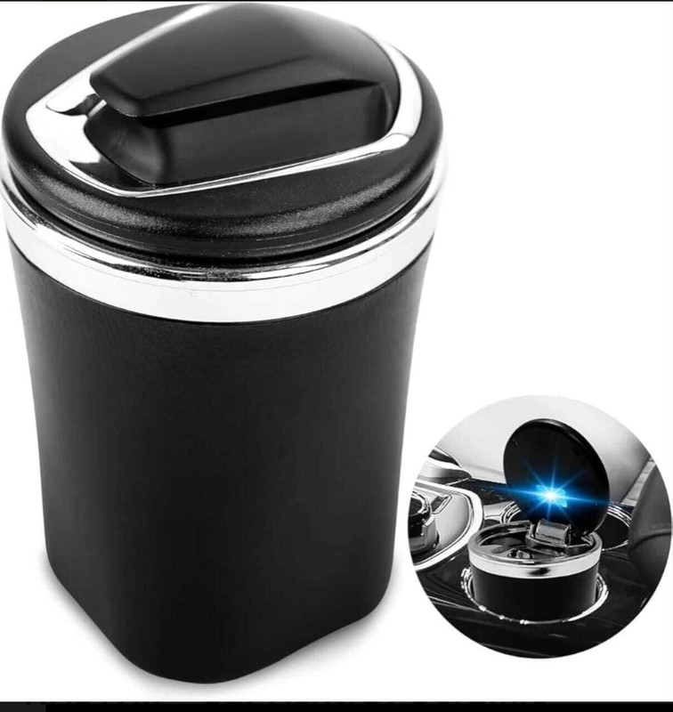 Auto MT LED Light Car Ashtray Universal Fit Smokeless Portable Ash tray for car Interior Car Flywheel