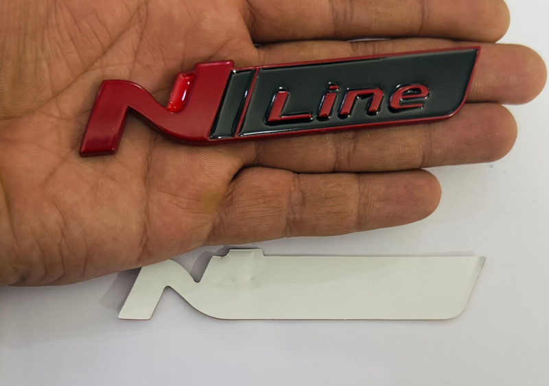 Auto MT N-LINE RED BLACK Metal 11cmx2cm Sticker Car&Bike Logo Emblem 3D Badge, Car Flywheel
