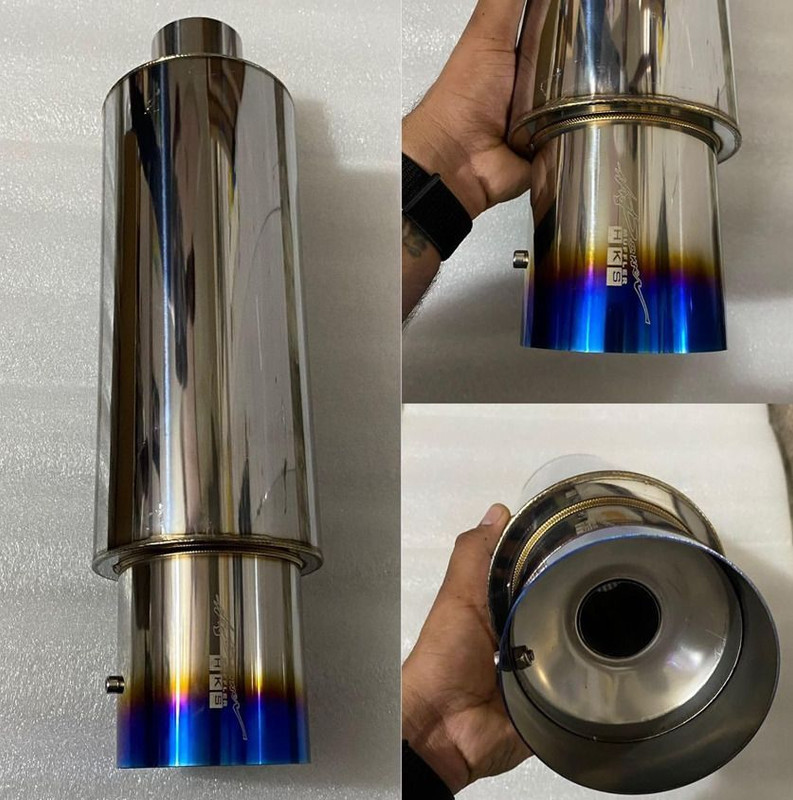 Auto MT HKS UNIVERSAL FOR ALL CAR Stainless-STEEL HKS SINGLE ROUND Exhaust Muffler. Car Flywheel