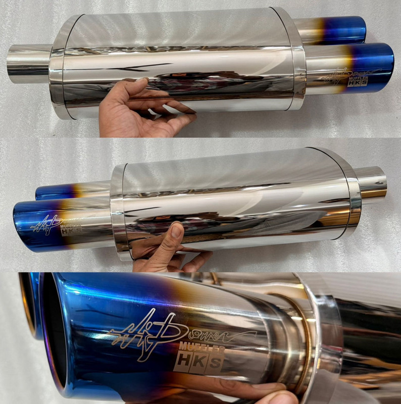 Auto MT HKS DOUBLE ROUND TIP Exhaust Tip Dual ROUND TIP UNIVERSAL FOR ALL CAR. Car Flywheel