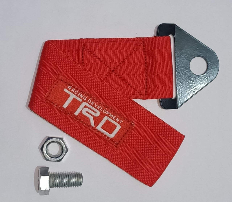 Auto MT RED TRD Tow Belt & Strap Universal Front & Rear Tow Strap/Tow Hook Towing Belt. Car Flywheel