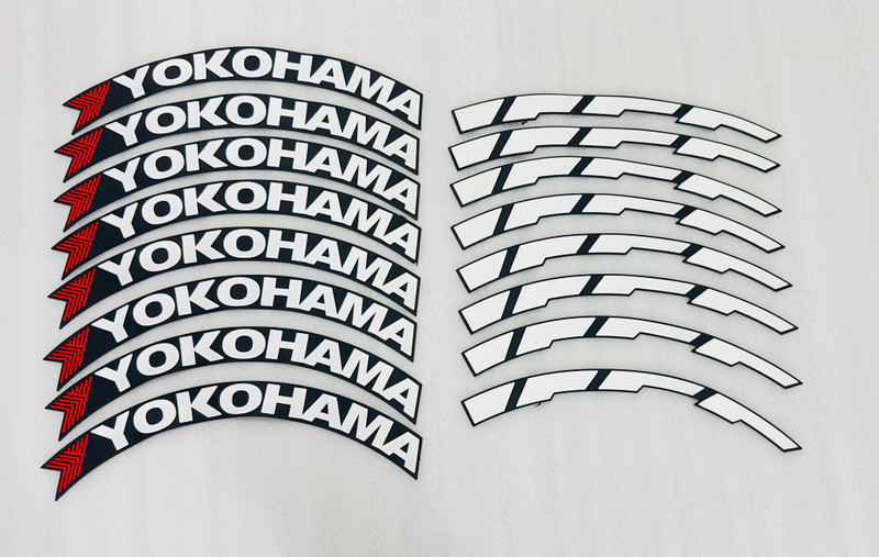 Auto MT Yokohama Car Tyre Stickers Permanent Rubber for 4 Tyre Universal Tire Stickers Car Flywheel
