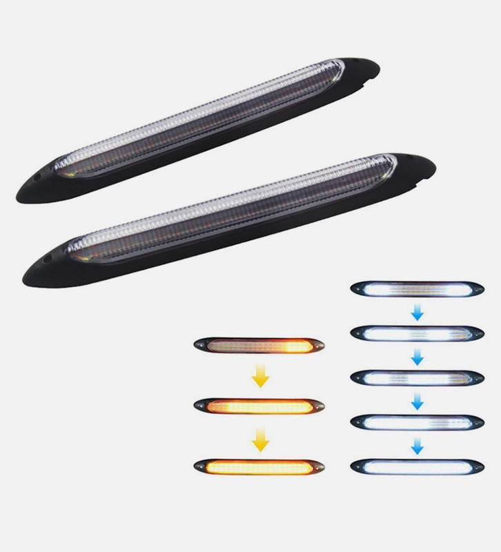 Auto MT 2pc, White-Yellow LED Daytime Running D1 DRL 12V (15.5 cm) Universal All car Car Flywheel