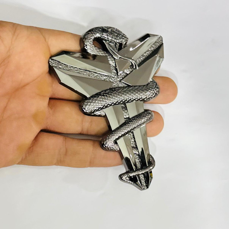 Auto MT BLACK MAMBA Metal Logo (10.7cmx8cm) Universal BADGE for Car Bike Laptop Emblem Car Flywheel