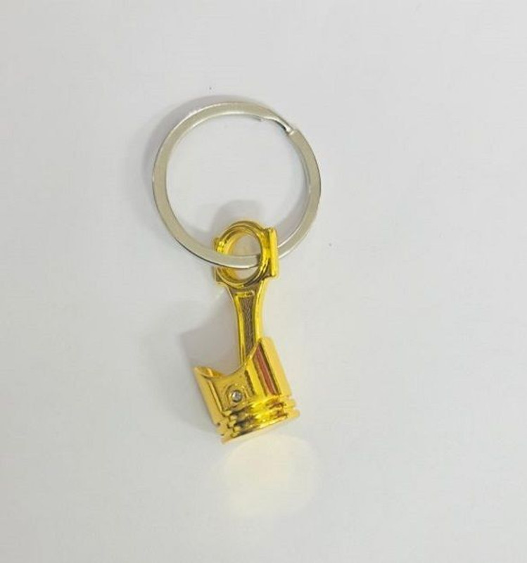 Auto MT GOLDEN Piston,Design Metal Keychain Piston Key chain Pendant Ring 1PC Car Flywheel