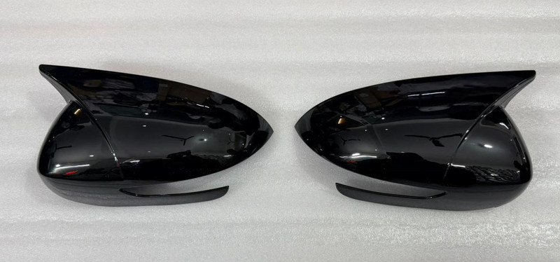 Auto MT ABS Quality Batman Style Side Mirror Cover for Kia Seltos BLACK Glossy Mirror, Car Flywheel
