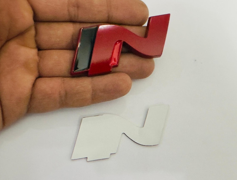 Auto MT ONLY N-REDSticker (5.3cmx2cm)Car&Bike Logo Emblem 3D GRILL Badge. Car Flywheel