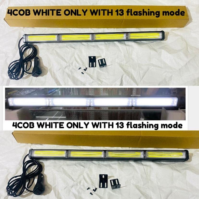 Auto MT 4COB Led Flasher Traffic Advisor Strobe Light Bar White White Light 24" 12V 40w, Car Flywheel