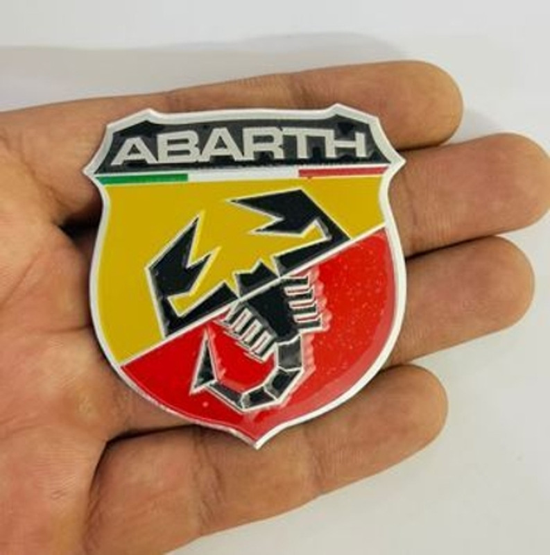 Auto MT Abarth SLIM Sticker (6cmx5.6cm) Logo, Badge Car/Bike 3D Emblem 3D Badge Car Flywheel