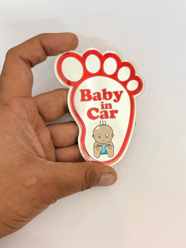 Auto MT Baby in car Footprint Slim 3D Logo Stylish Cartoon Sticker,RED Spring Leaf(Car)