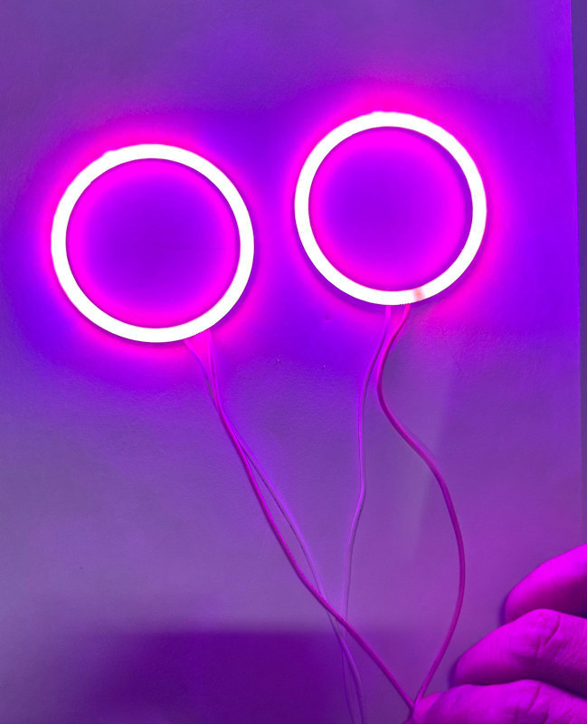 Auto MT 2PCS 60MM PURPLE COB RING LED Angel Eyes Led Ring DRL Halo Ring COB Car Flywheel