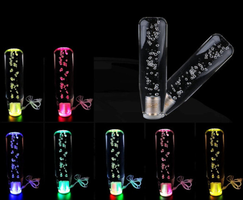 Auto MT 15cm RGB LED Gear Knob Universal Crystal Bubble Multicolor Gradient LED Knob. Car Flywheel