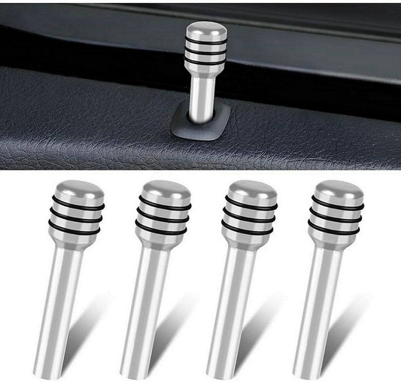 Auto MT SILVER-4PC Door Lock KNOB-Pull PIN Interior Universal for Car Door Lock Pin Car Flywheel