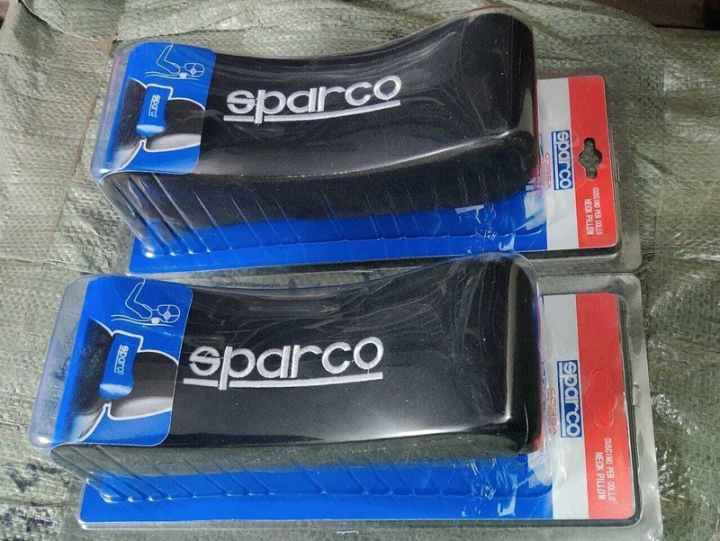 Auto MT Comfortable Neck-Rest Pillow Adjustable Universal Sparco Neckrest-2Pc BLACK Car Flywheel
